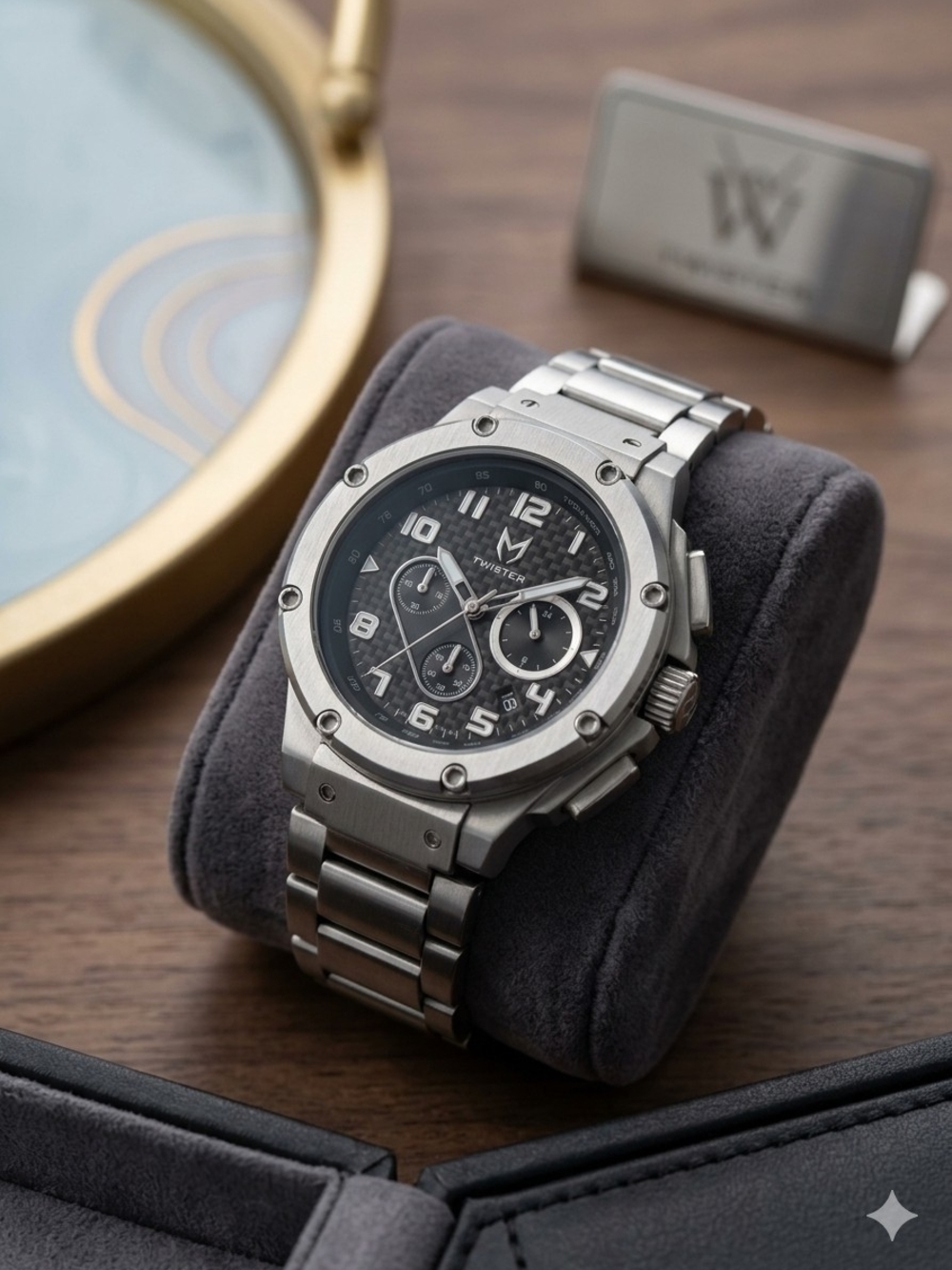 Meister Ambassador Japan Movement Chronograph with Black Dial Stainless Steel